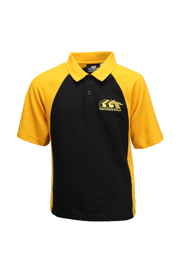 Waimataitai School Polo Black/Gold